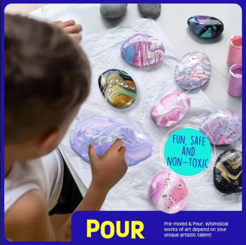 2 in 1 Rock Painting Art Kit - Glow in The Dark Pouring Rock Kit - Arts and Crafts - Image 2